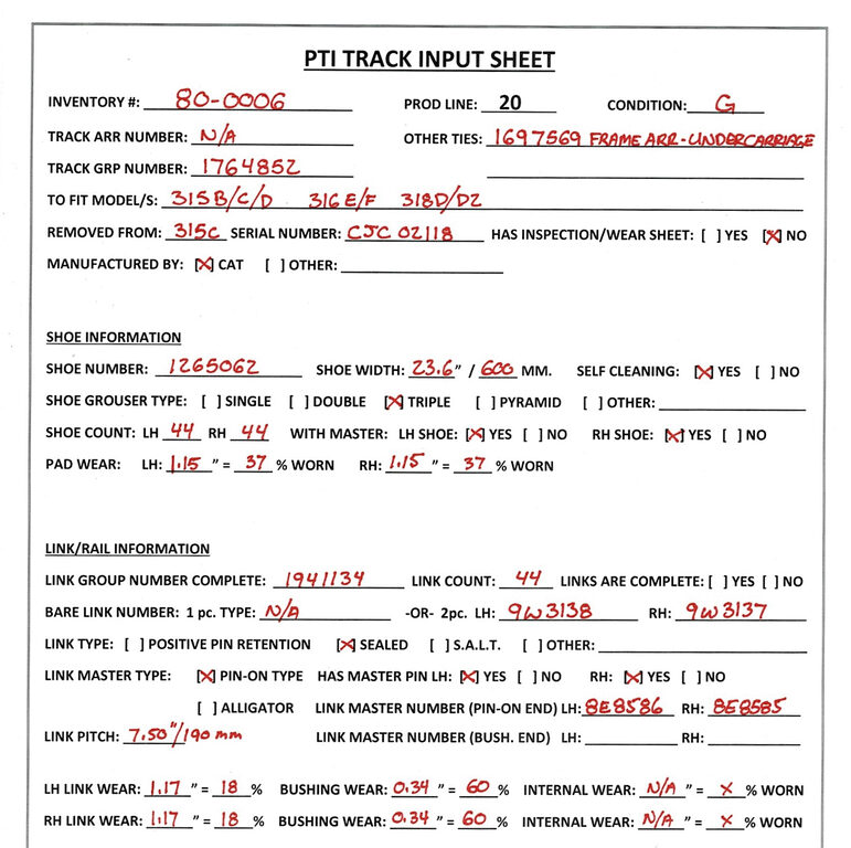 Used TRACK GRP 1764852 6