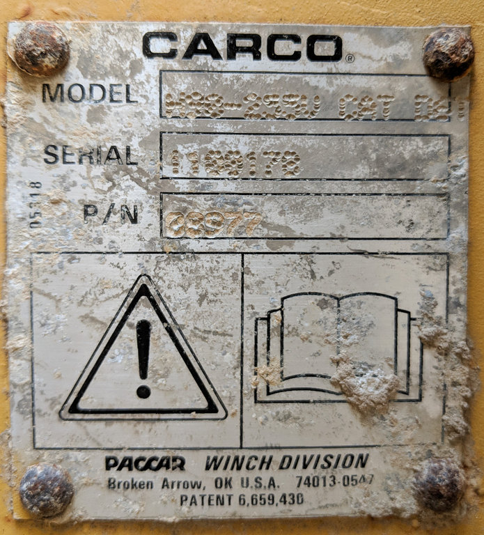 Excellent WINCH - CARCO H90 46-0152 2