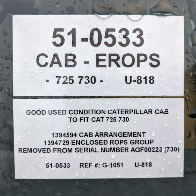 Good Used CAB - EROPS 51-0533 2